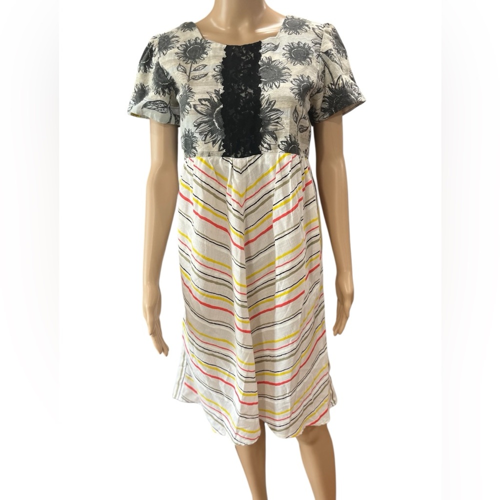 Handmade Upcycled Patchwork Empire Folk Dress Vin… - image 3